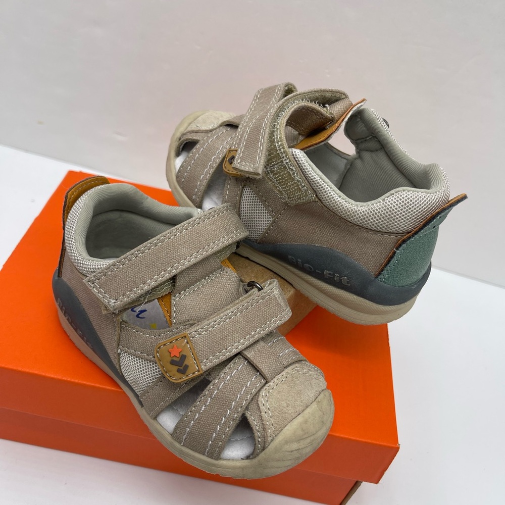 Kids Tan and Gray Sandals - Picture 12 of 16
